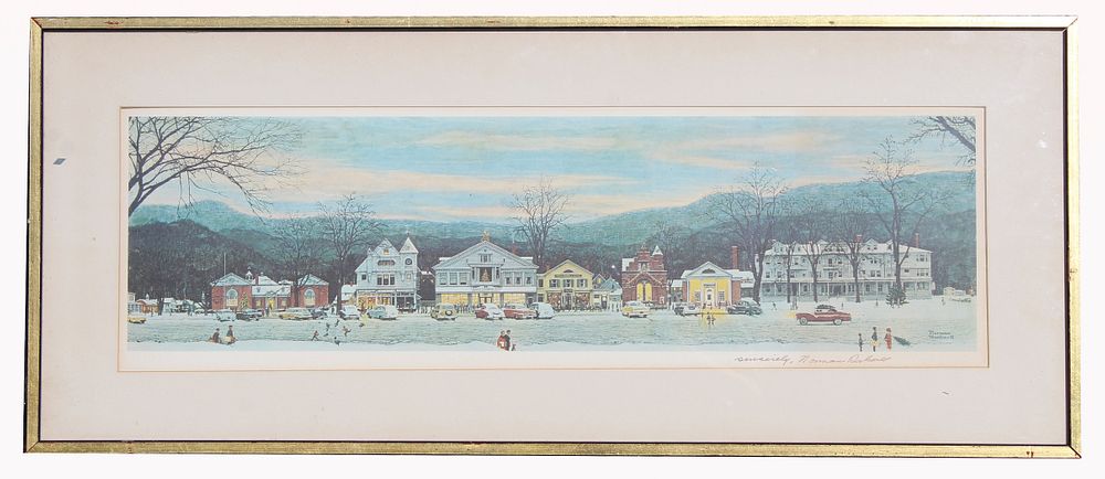 Appraisal: Norman Rockwell Main Street Stockbridge ' Print Norman Rockwell Main