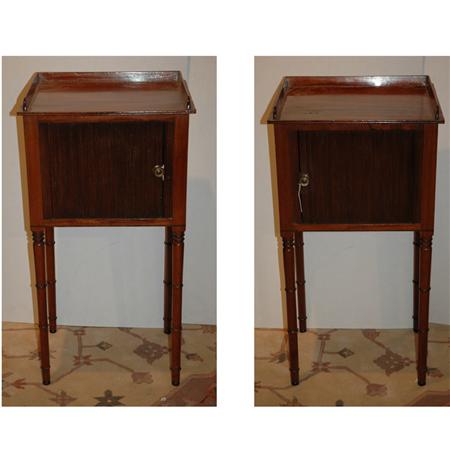 Appraisal: Pair of Regency Style Mahogany Bedside Cabinets Estimate -