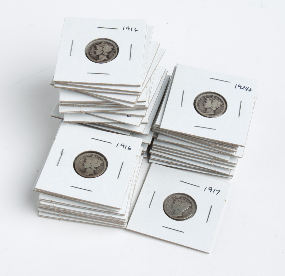 Appraisal: One hundred seventy-five Mercury type silver dimes various dates and