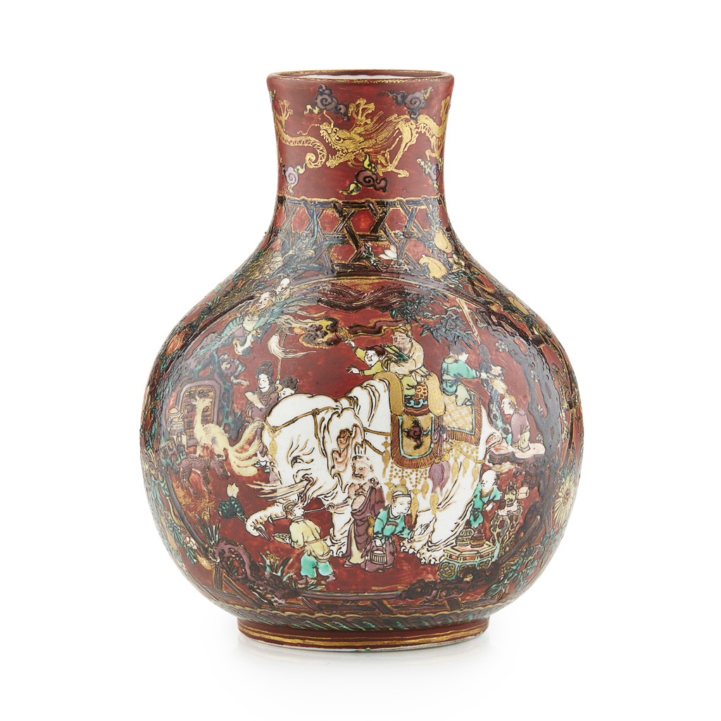 Appraisal: KUTANI VASE IN THE STYLE OF AOKI MOKUBEI TH TH