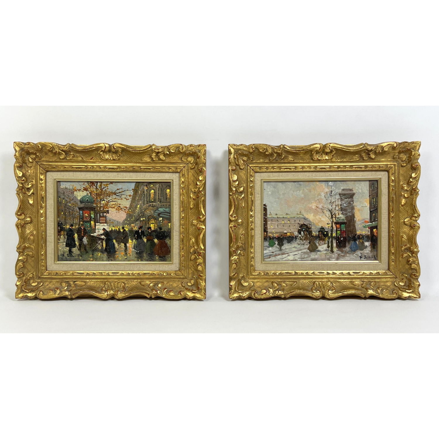 Appraisal: Pr HENRI ALEXIS SCHAEFFER Paris Paintings French Street Scenes Autumn