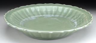 Appraisal: LARGE CELADON GLAZED CHARGER LARGE CELADON GLAZED CHARGER China The