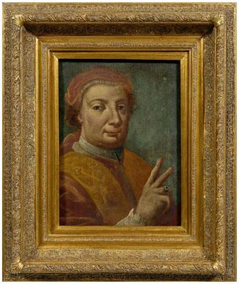 Appraisal: th century European portrait portrait of a Cardinal hand raised