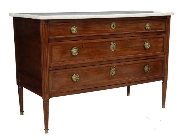 Appraisal: French Louis XVI style commode th c a marble top