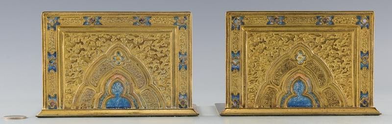 Appraisal: Pr Tiffany Gilt Bronze Bookends Pair of Tiffany Favrile gilt