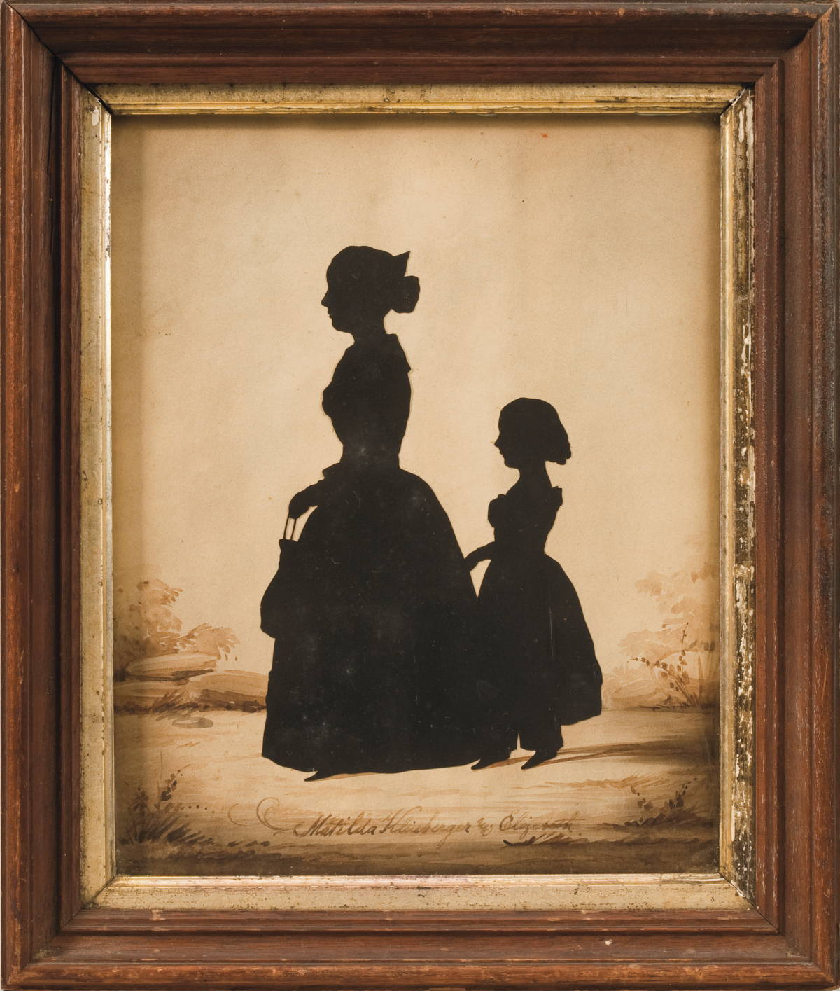 Appraisal: SILHOUETTE OF MATILDA KLISBERGER AND ELIZABETH Frame height inches