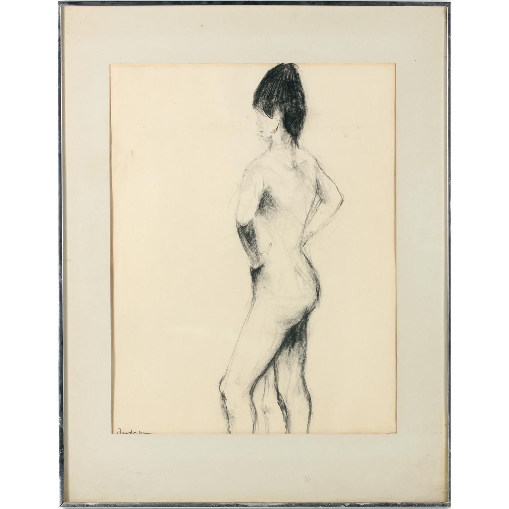 Appraisal: Robert Broderson NC - Male Nude graphite on paper signed