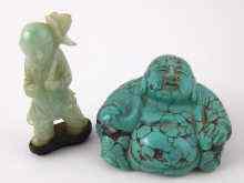 Appraisal: A finely carved Chinese jadeite figure of a boy approx