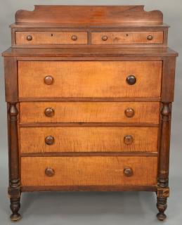 Appraisal: Sheraton chest with tiger maple drawer fronts circa ht in