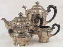 Appraisal: A stylish four piece silver tea set the curved panelled