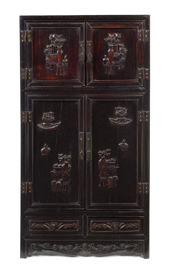 Appraisal: Sale Lot A Carved Hardwood Cabinet of rectangular form the