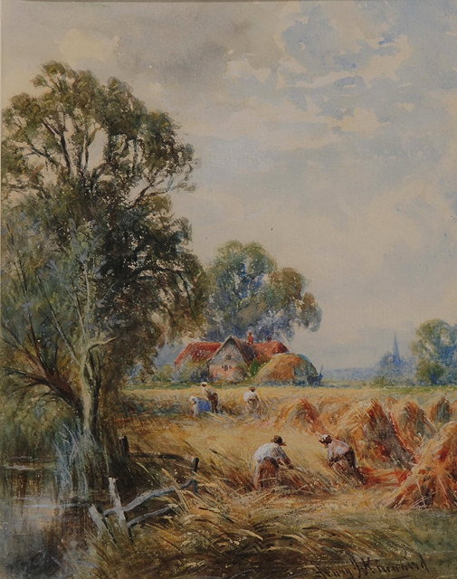 Appraisal: HENRY JOHN KINNAIRD act - Harvest time signed watercolour x