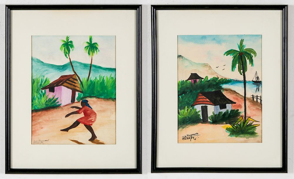 Appraisal: Raymond D Joseph Haitian th c Watercolors Raymond D Joseph