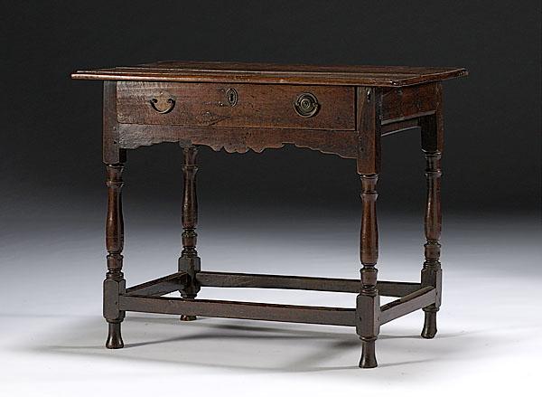 Appraisal: OAK TAVERN TABLE English ca - with oak secondary The