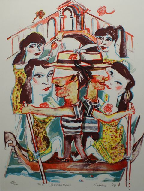 Appraisal: Andrew Sibley born The Gondoliers screenprint signed and dated 'Sibley