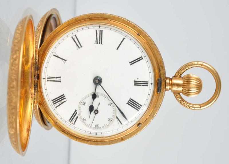 Appraisal: K Gold J W Benson Hunter Case Pocket Watch Description