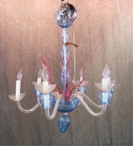 Appraisal: MURANO Glass Art Deco Style Chandelier From a Stamford home