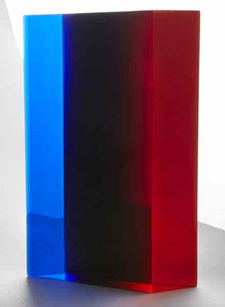 Appraisal: Vasa Velizar Mihich Acrylic sculpturein blue and red ''H x