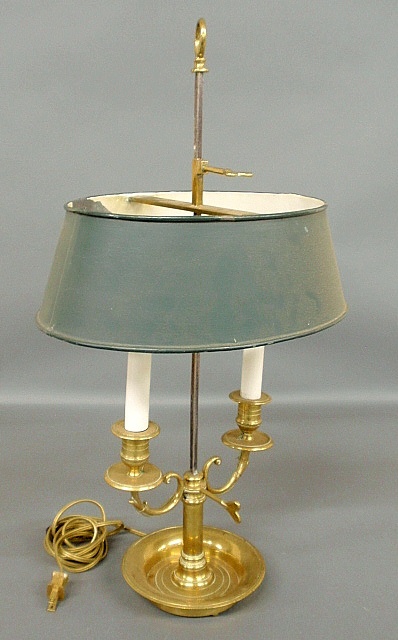 Appraisal: - Brass boulette table lamp with two arms and adjustable