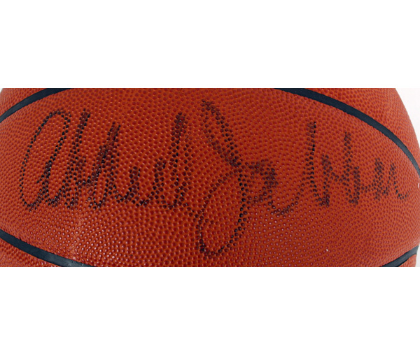 Appraisal: Kareem Abdul Jabar Autographed Basketball L A Lakers