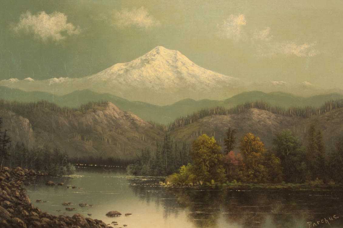 Appraisal: ELIZA R BARCHUS OIL ON CANVAS Oregon - Mount Rainier