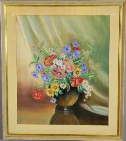 Appraisal: UNSIGNED G DONALDSON PASTELCharming floral arrangement in vase Unsigned ''