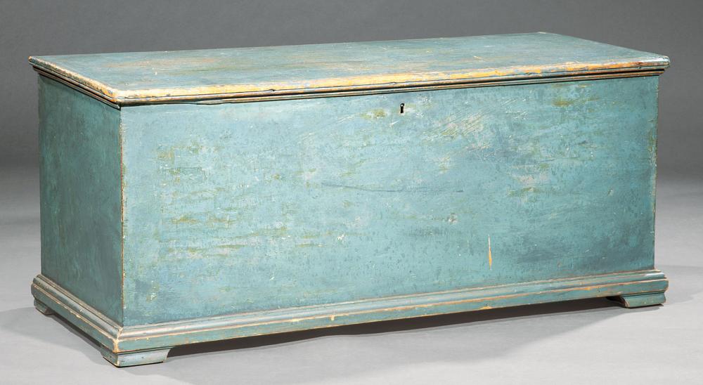 Appraisal: Antique American Painted Pine Blanket Box early th c molded