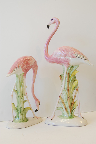 Appraisal: PAIR OF SCATT ITALIA CERAMIC FLAMINGOS