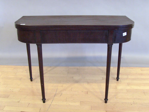 Appraisal: Sheraton mahogany card table ca h w