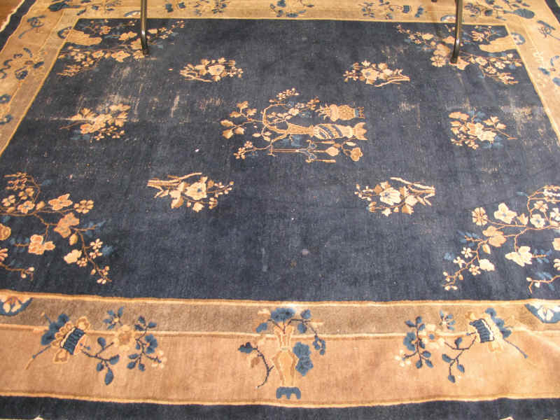 Appraisal: Chinese Art Deco Room Size Rug ca s blue field