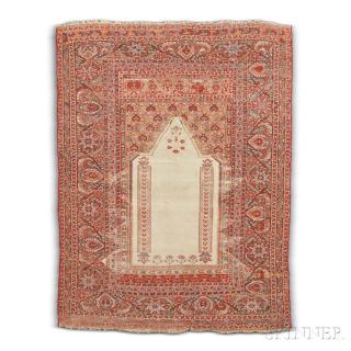 Appraisal: Ghiordis Prayer Rug Turkey late th century ft in x