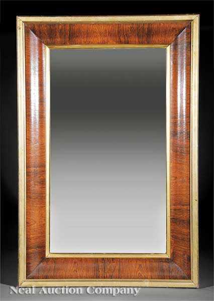 Appraisal: An American Late Classical Rosewood and Gilt Looking Glass c