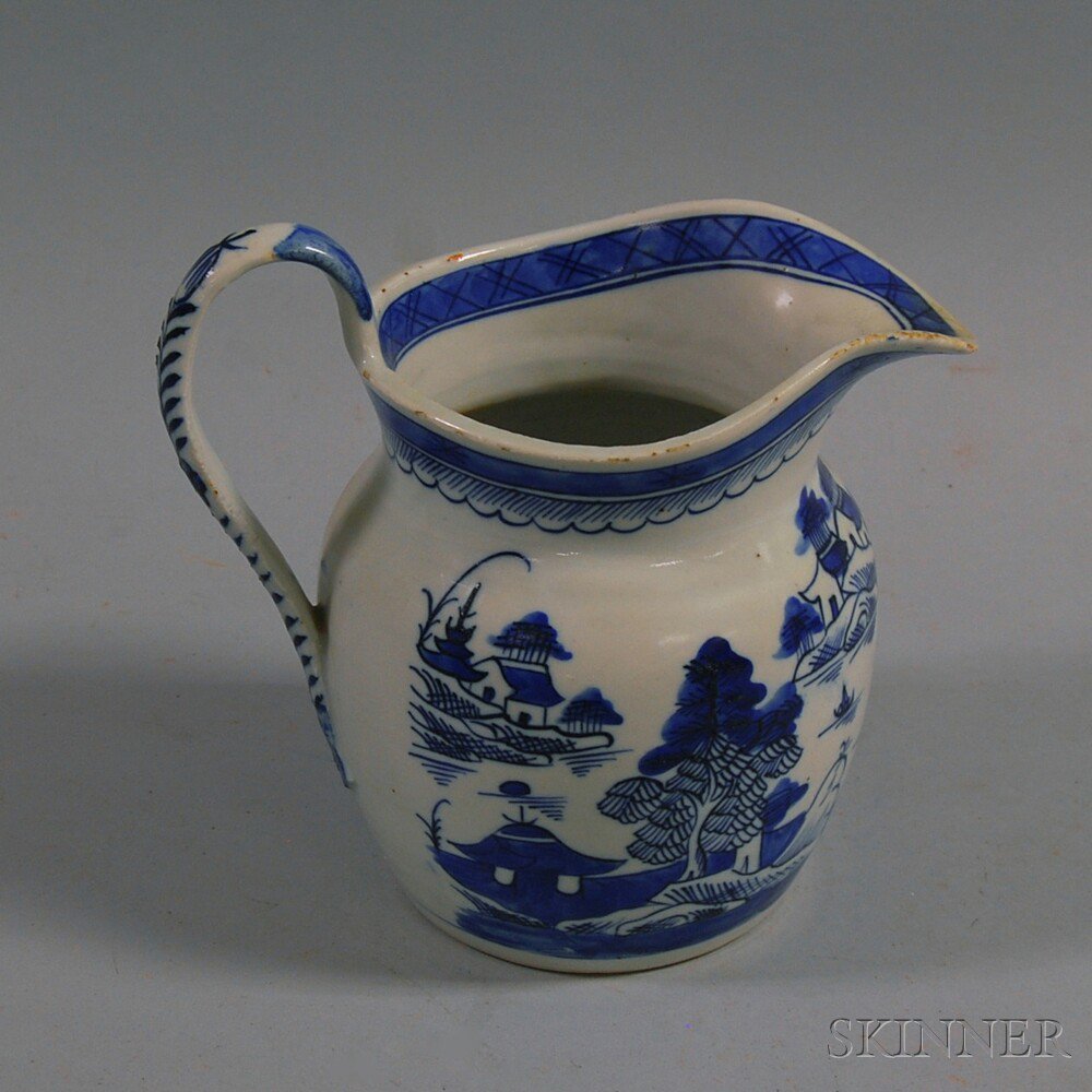 Appraisal: Canton Porcelain Cider Pitcher China late th century glaze roughness