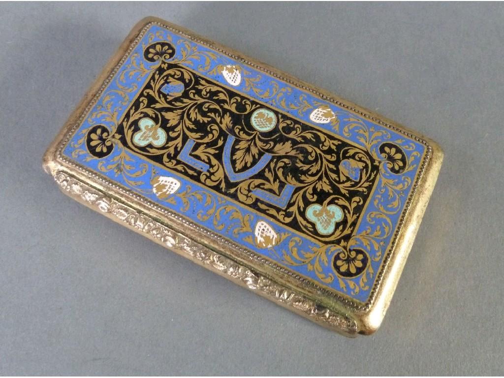 Appraisal: PRAGUE AUSTRO HUNGARIAN NINETEENTH CENTURY SILVER GILT AND ENAMELLED OBLONG