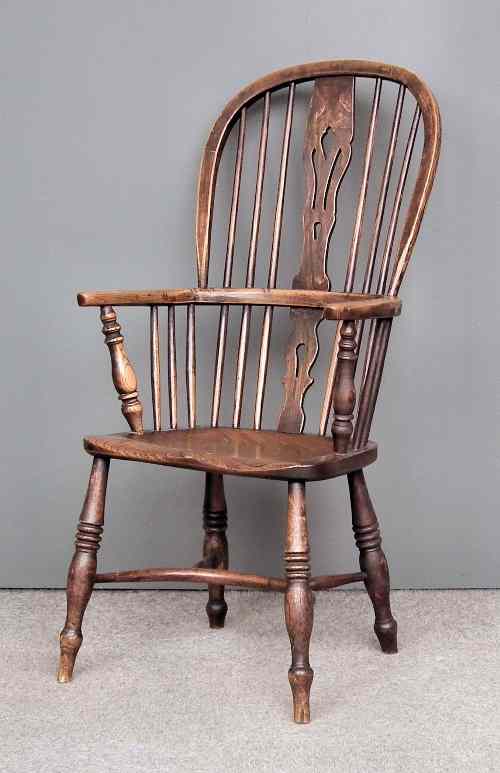 Appraisal: A th Century ash and elm seated two tier stick