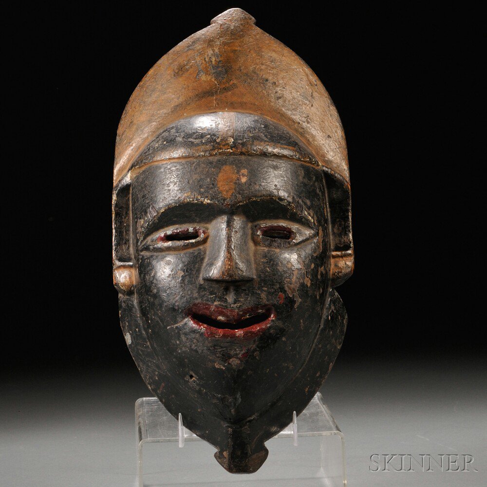 Appraisal: Wooden Mask of Kali Nepal Raj Bangshi th century the