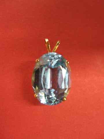 Appraisal: Blue Topaz Pendant rich oval carat gem in k yellow