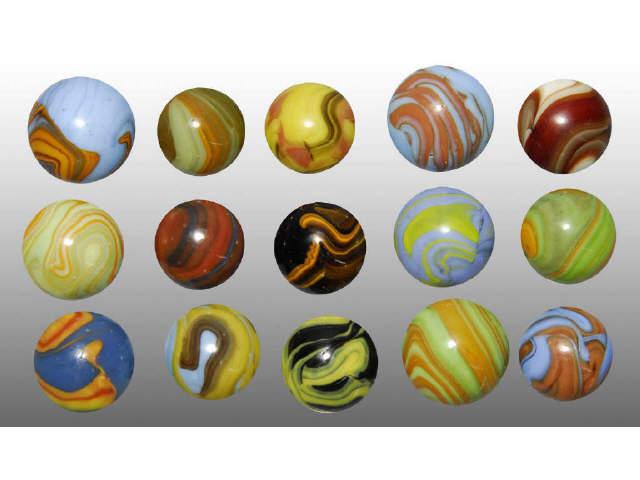 Appraisal: Lot of Christensen Marbles Description Mostly Electric Swirls and FlamesCondition