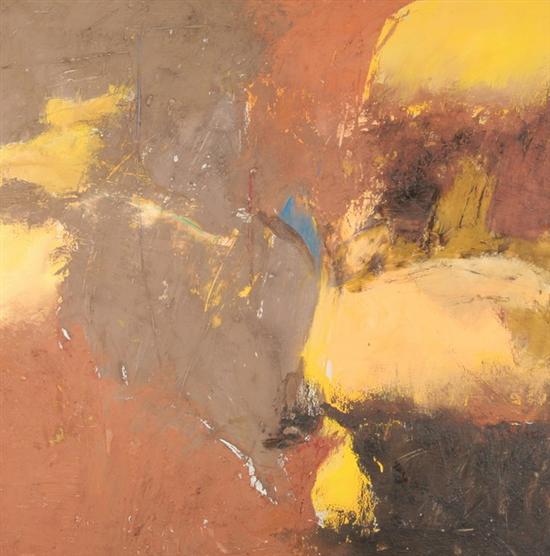 Appraisal: AMERICAN SCHOOL th century ABSTRACT IN BROWN AND GOLD Oil