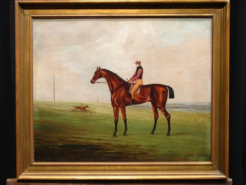 Appraisal: TH CENTURY BRITISH COBHAM AND JOCKEY Oil on canvas X