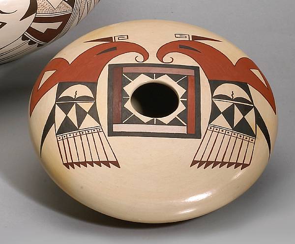 Appraisal: A Hopi polychrome jar Mark Tahbo a seed jar with