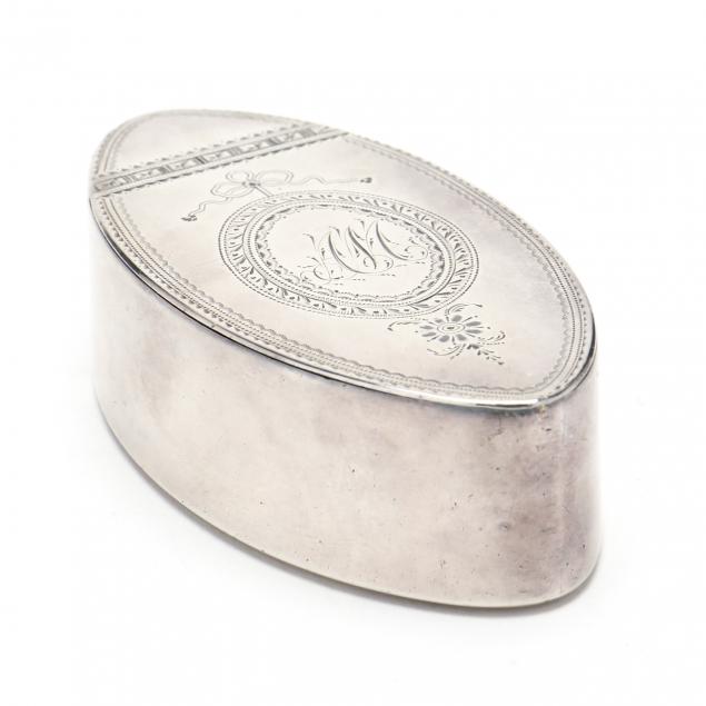 Appraisal: GEORGE III SILVER SNUFF BOX MARK OF HESTER BATEMAN London