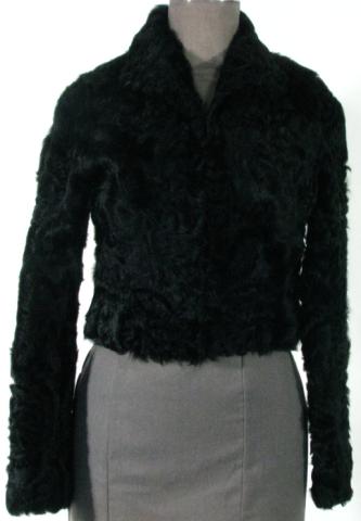 Appraisal: Black Lamb Jacket w Sequin Trim ''Pasha Veneto'' Size Small