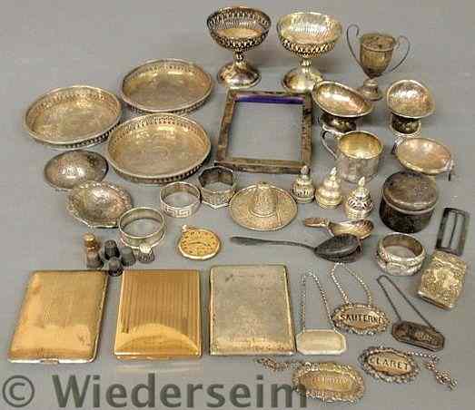 Appraisal: Group of silver tableware and accessories some marked sterling