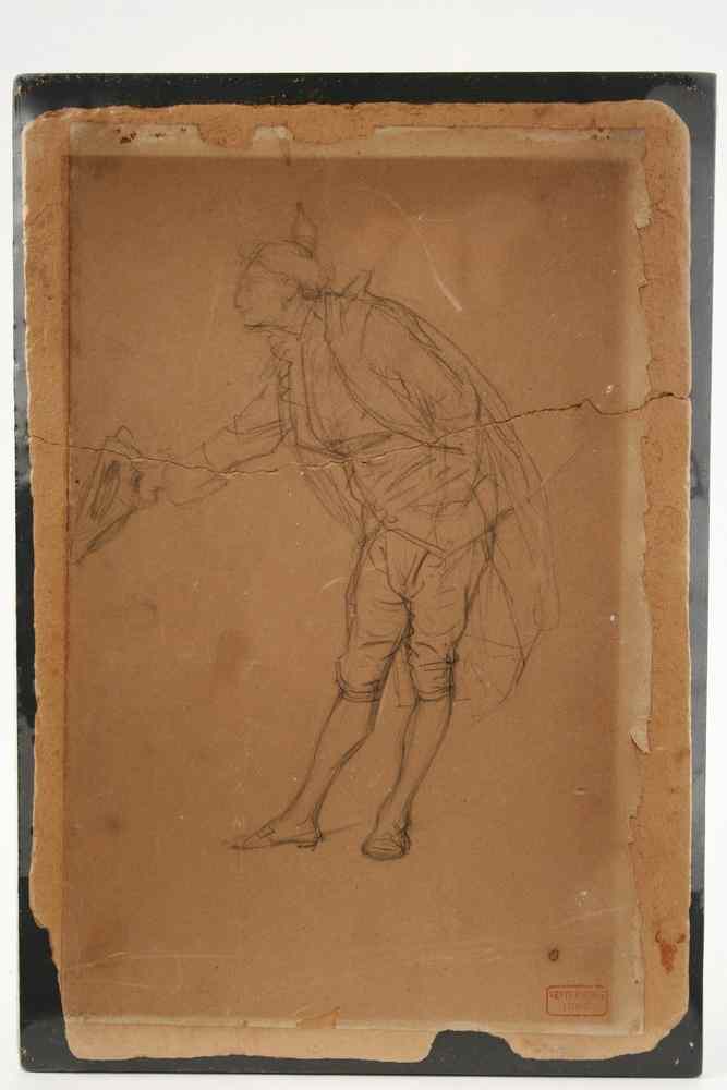 Appraisal: DRAWING - Pencil drawing French depicting gentleman in late th