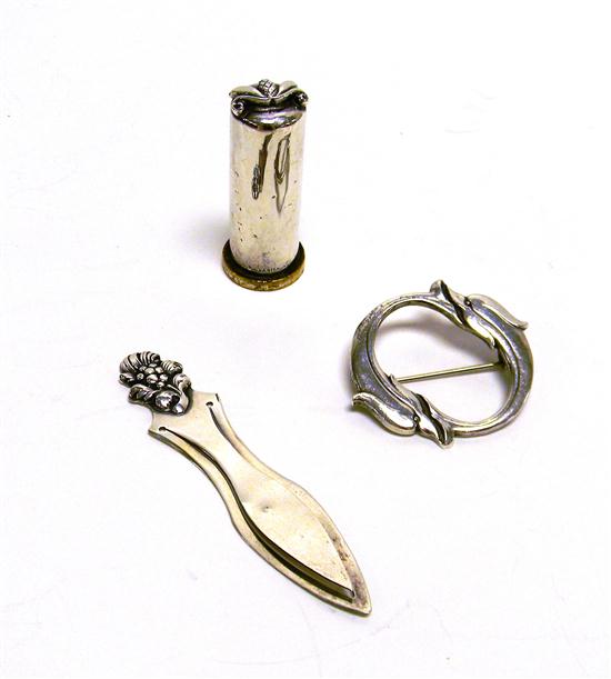 Appraisal: JEWERLY Georg Jensen Inc pine cone design top lipstick case