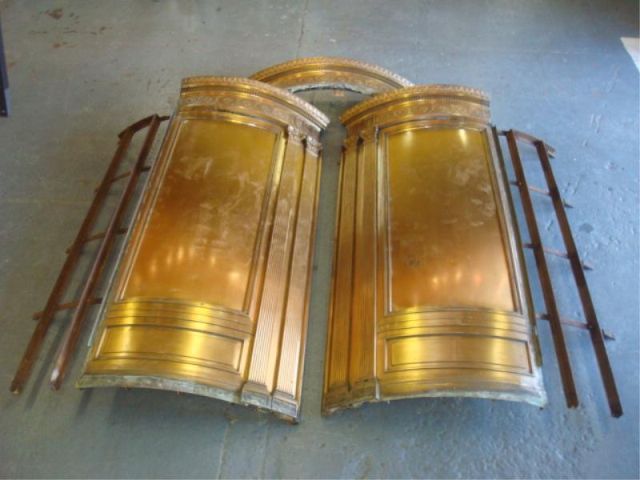 Appraisal: Art Deco Bronze door in parts The revolving door from