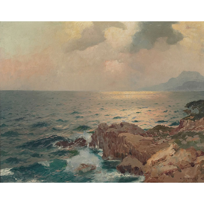 Appraisal: Alexander A Dzigurski Yugoslavian American - Coastal Scene oil on