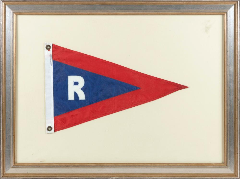 Appraisal: NAUTICAL PENNANT TH CENTURY FRAMED X NAUTICAL PENNANT th Century