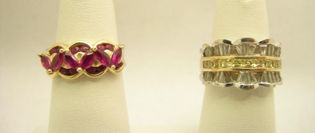 Appraisal: Two Lady's K Cocktail Rings Including Two Tone K Gold